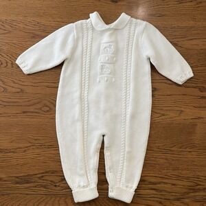 Baby Boy Girl Ivory Knit Romper